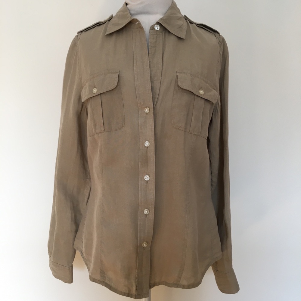 Banana Republic tan linen shirt